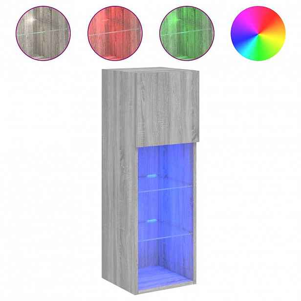 vidaXL TV skříňka s LED osvětlením šedá sonoma 30,5 x 30 x 90 cm