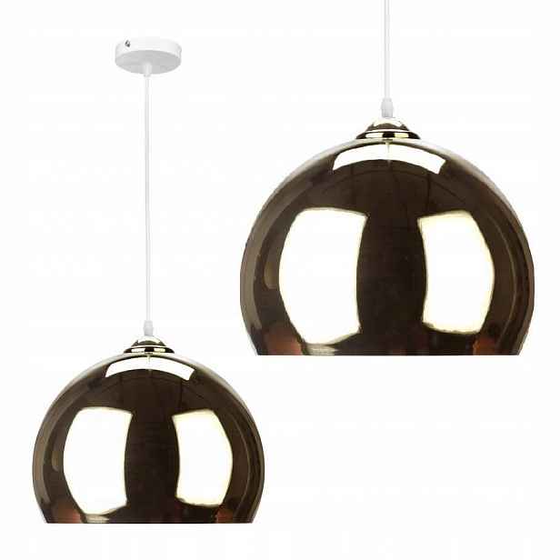 Závěsná Led lampa stropová zlatá, kulaté stínidlo E27