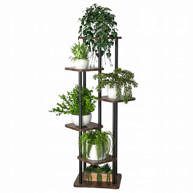 Květinový Stojan Na Květiny Kovový Stojan Loft Rostliny Regál 132 CM