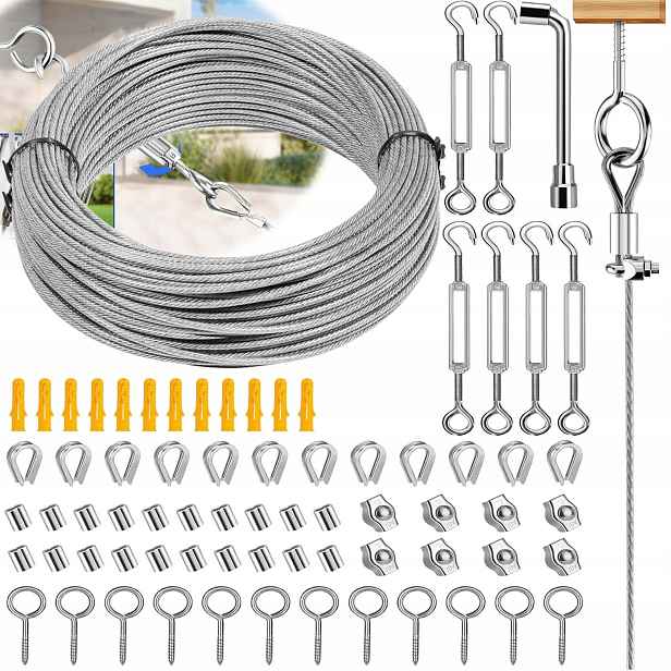 Lanko Nerezové 35 M 2 MM Univerzální S Napínákem, Sada
