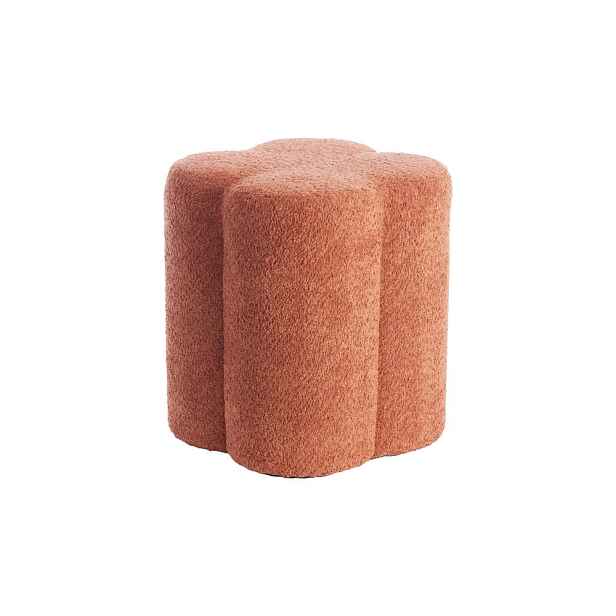 Oranžový taburet z textilie bouclé Nalani – Light & Living