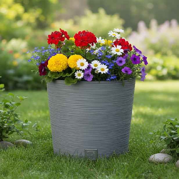 ProsperPlast Květináč FURU ROUND | beton 30 cm