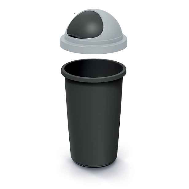 Prosperplast Odpadkový koš COMPACTO ROLL 50 L černý/světle šedý