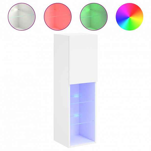 vidaXL TV skříňka s LED osvětlením bílá 30,5 x 30 x 102 cm