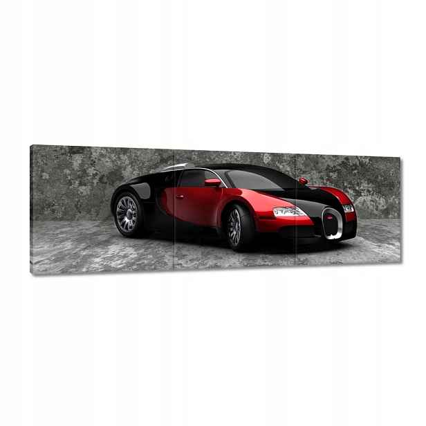Obrazy 150x50 Bugatti Veyron Červená