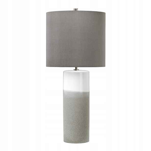 Keramická stolní lampa šedá bílá s stínítkem 68 cm do obývacího pokoje Elstead