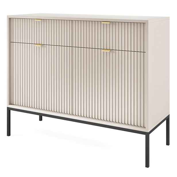 MASSENO KOMODA STELLARE, 104/83/39 cm s 2 zásuvkami a 2 dvířky, kašmírová