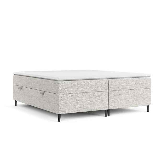 Světle šedá boxspring postel s úložným prostorem 160x200 cm Araya – Maison de Rêve