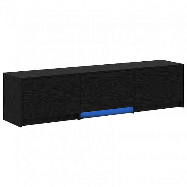 vidaXL TV skříň s LED 165 x 34 x 40 cm Černý dub Dřevěný materiál