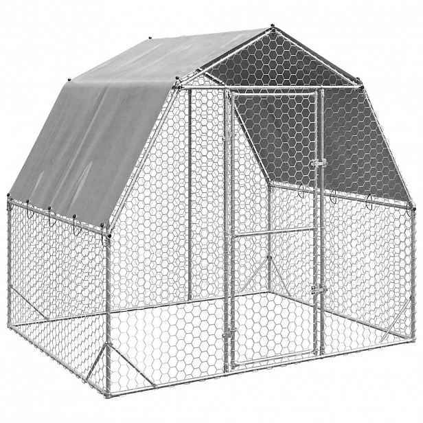 vidaXL Výběh pro slepice se střechou 2,5x2x2,25 m pozinkovaná ocel