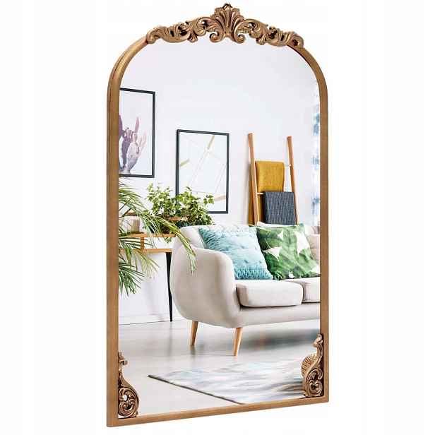 Zrcadlo Costway nástěnné ovál rám z kovu 66 x 95 mm