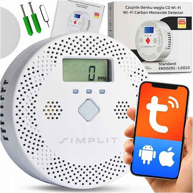 Detektor Oxidu Uhelnatého Detektor Oxidu Uhelnatého Co WiFi Tuya Smart Life Simplit