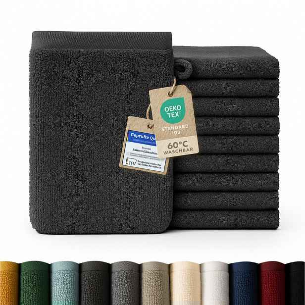 Blumtal ŽÍNKA sada 10 ks, 10x žínka 15/20 cm, tmavě šedá