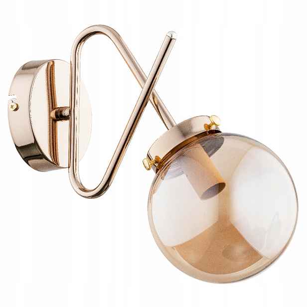 Nástěnné svítidlo glamour zlatá jantarová koule 1xE14 10W Rito Alfa