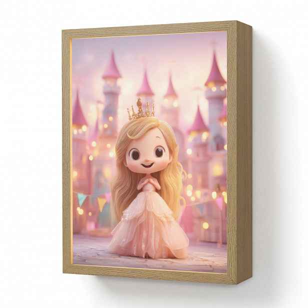 OnlyWow DOBÍJECÍ NOČNÍ LAMPIČKA Princezna - Růžová - Zámek 30x40 cm