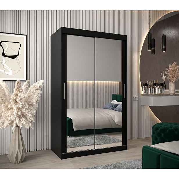 Skříň s posuvnými dveřmi v šířce 120 cm TIMEA 3 - černá