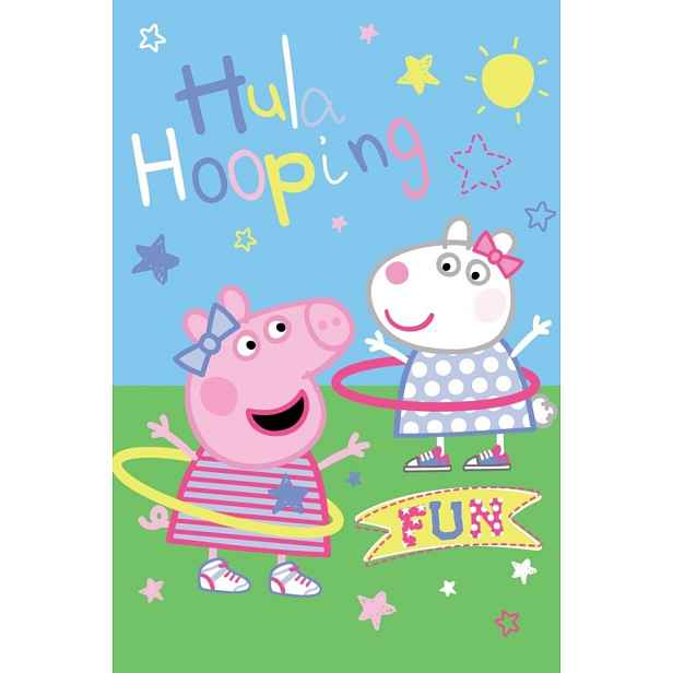 TP Fleecová deka 100x150 Peppa Pig - Hula Hooping