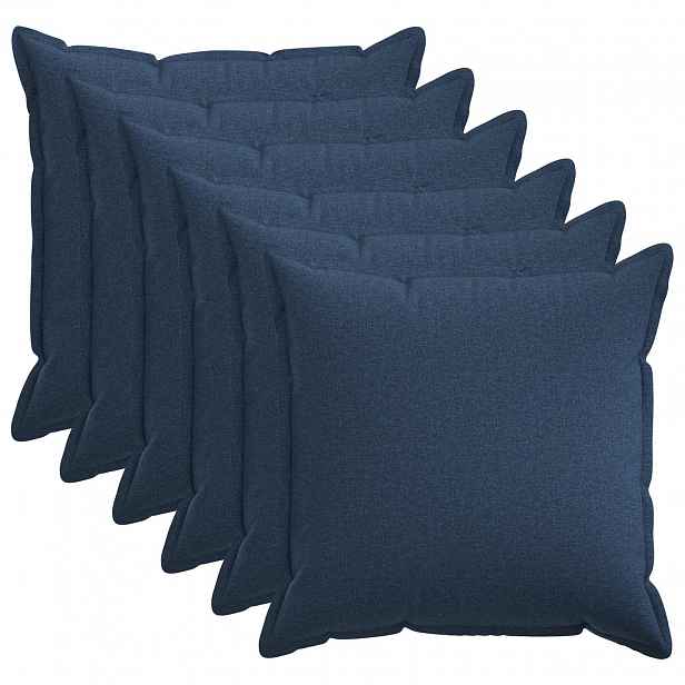 vidaXL Povlak na polštář 6 pcs HOUTEN Modrá 65 x 65 cm Falešný len
