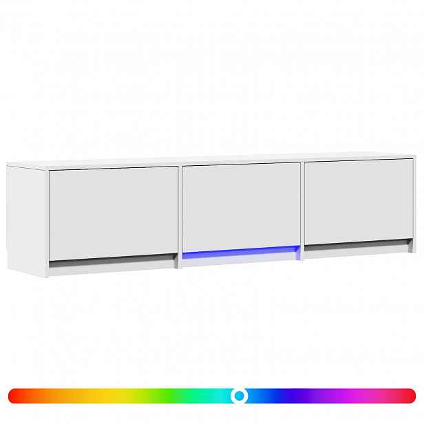 vidaXL TV skříň s LED 165 x 34 x 40 cm Bílá Dřevěný materiál