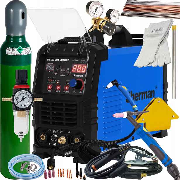 Sherman Digitig 204 Quattro Tig svařovací stroj Mma Plazma Cold Tig 230V SET2