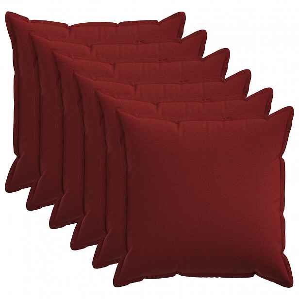 vidaXL Povlak na polštář 6 pcs HOUTEN Víno Červené 65 x 65 cm