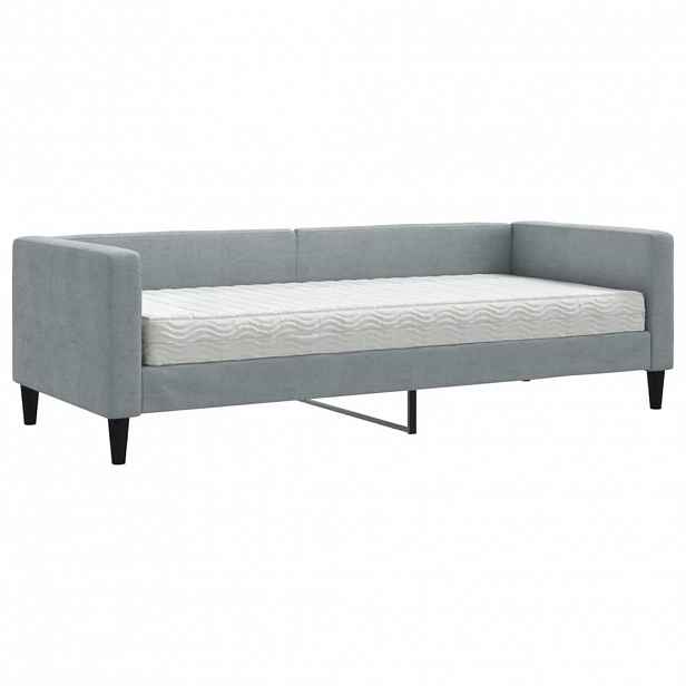 vidaXL Válenda s matrací světle šedá 80 x 200 cm textil