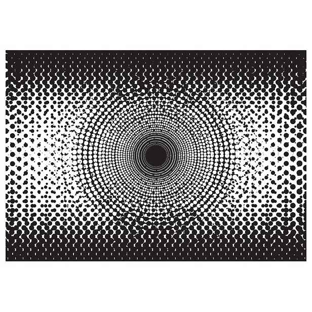 Vliesová fototapeta Černé bílé kruhy abstrakce geometrie 200x140 lepidlo