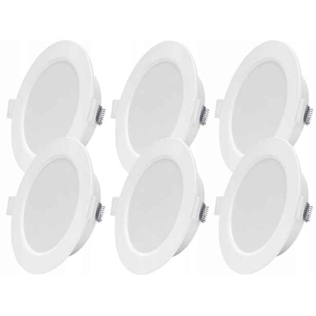 6x plochá stropní Led lampa 6W Slim Studená 6500K