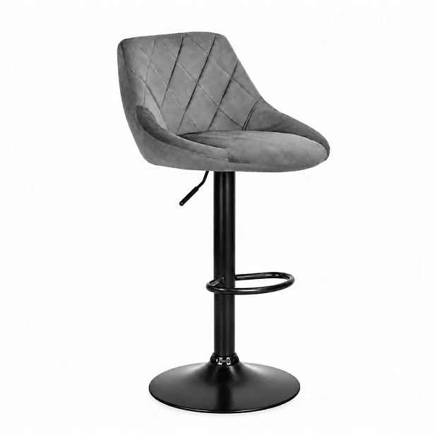 Barová Židle ModernHome černý, šedý 104 cm velur