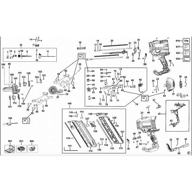 Bijak pro hřebíkovačku DeWalt DCN692/DCN695 typ 3 Servisní sada