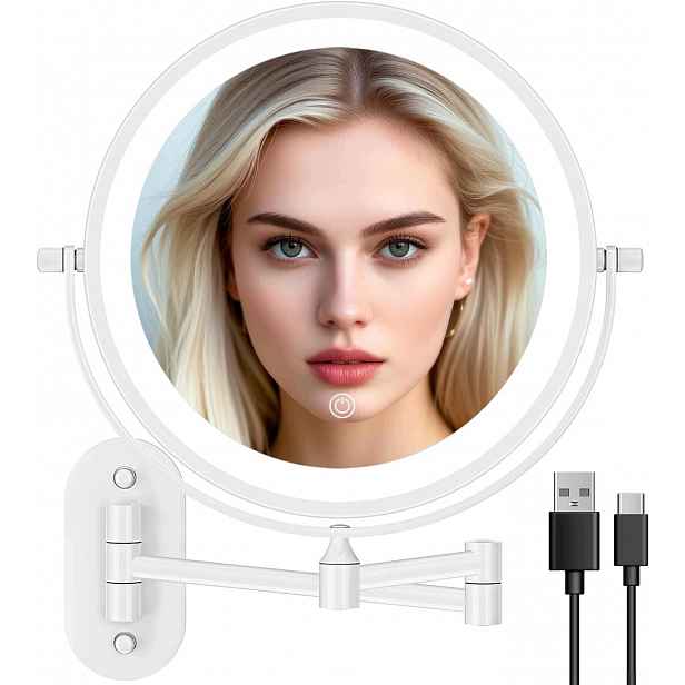 Osvětlené kosmetické zvětšovací zrcátko Auxmir 1X/30X make-up