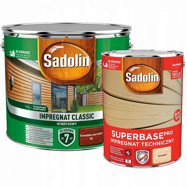 Sadolin Klasická Impregnace 9 L Švédská Červená Sadolin Superbase Grunt 5 L