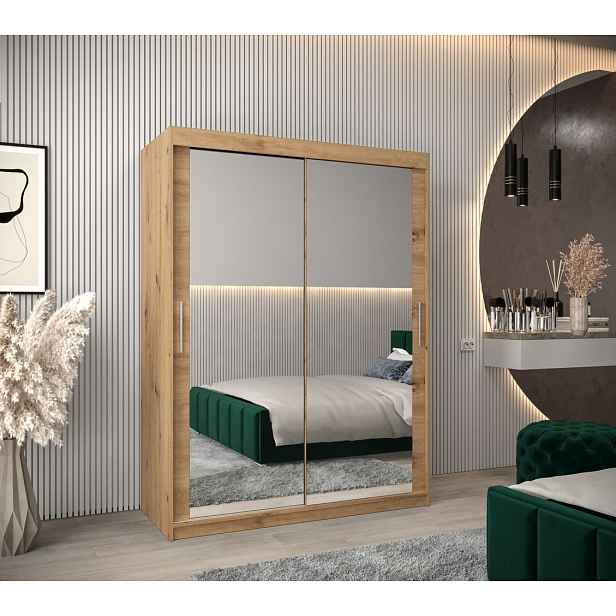 Skříň s posuvnými dveřmi v šířce 150 cm TIMEA 3 - dub artisan