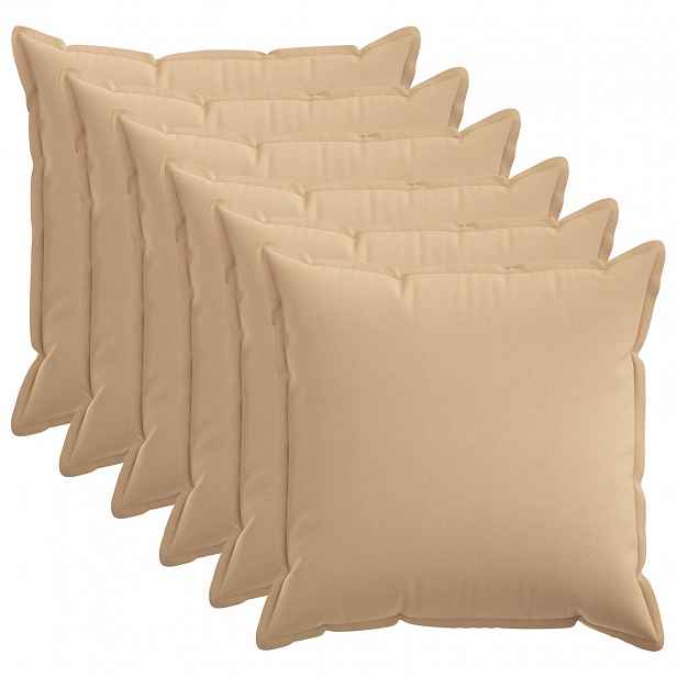 vidaXL Povlak na polštář 6 pcs HOUTEN Krémová 65 x 65 cm Falešný len