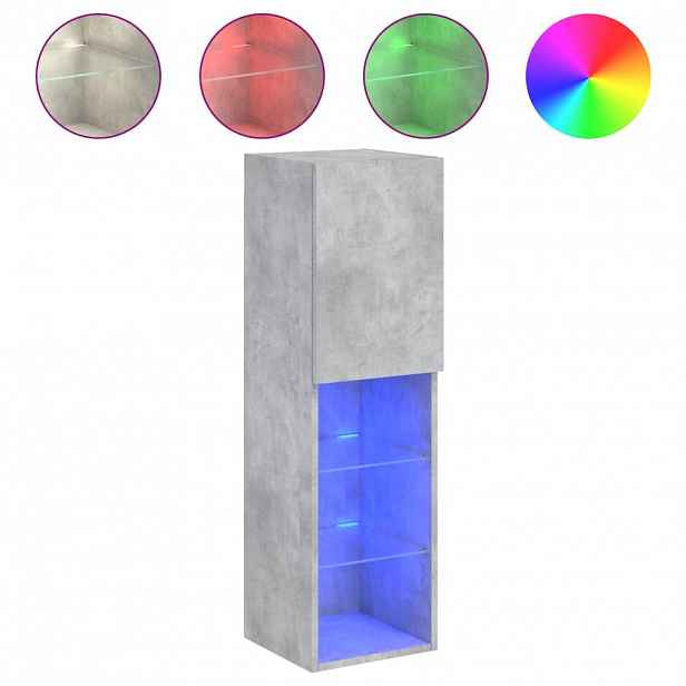 vidaXL TV skříňka s LED osvětlením betonově šedá 30,5 x 30 x 102 cm