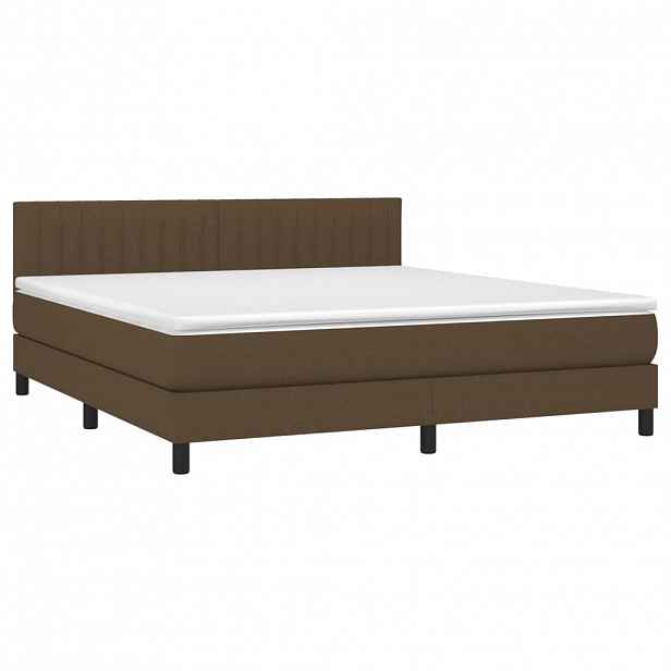vidaXL Box spring postel s matrací tmavě hnědá 160x200 cm textil