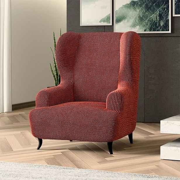 Bielastické potahy COSTINA měděná křeslo ušák (š. 60 - 110 cm)