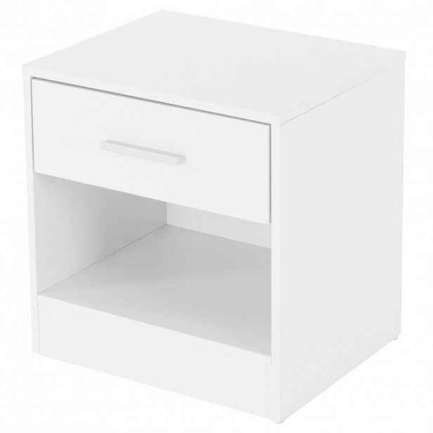 ML-DESIGN NOČNÍ STOLEK bílý 1 zásuvka 36x38x30 cm