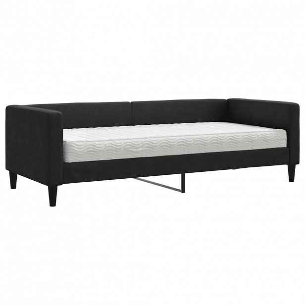 vidaXL Válenda s matrací černá 80 x 200 cm textil