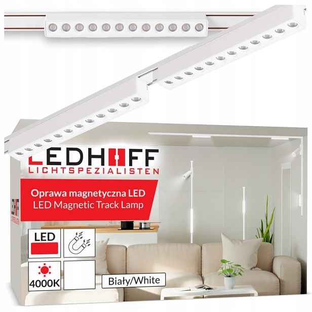 Magnetické kolejnicové osvětlení Set lišta 1 m 2x lineární lampa Bílá Led