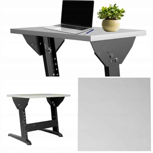 Ergonomický nastavitelný psací stůl 69x50 cm, deska popela, konstrukce černá