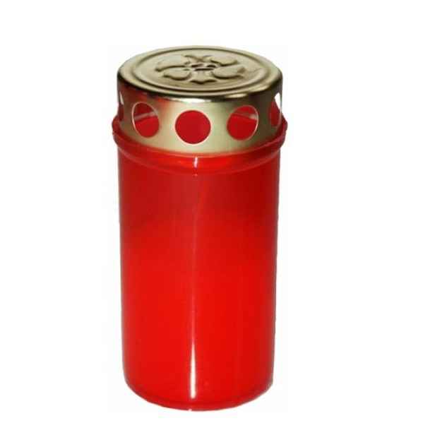 svíčka hřbit. 80g, červená+kov.víčko LA BV