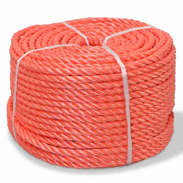 vidaXL Kroucené lano z polypropylenu 12 mm 500 m oranžové