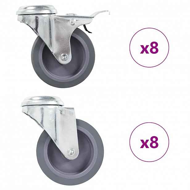 vidaXL 16 ks otočná kolečka s otvorem pro šroub 75 mm