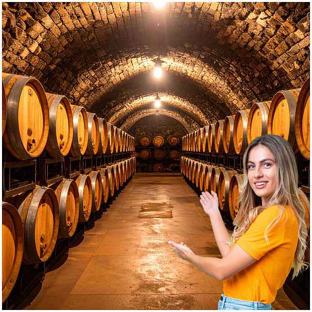 Fototapeta 3D Tunel Chodba Sklepní sud Víno 196x260 TUN34F