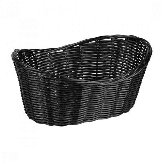 Oválný košík na chléb, plast, 28 x 21 cm, černý - Kesper