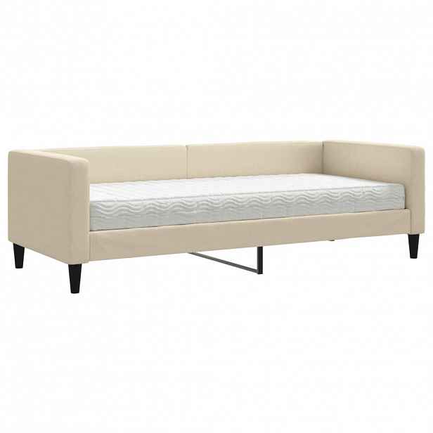 vidaXL Válenda s matrací krémová 80 x 200 cm textil