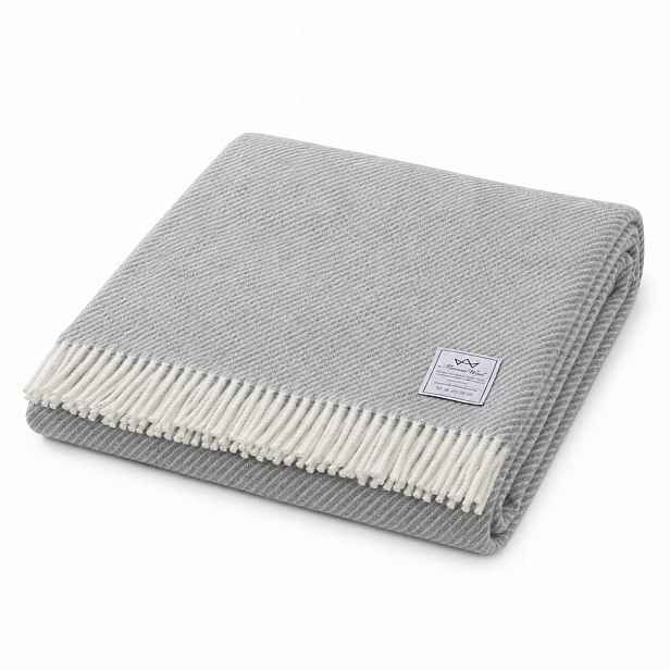 Merino Wool Přírodní vlněná deka přehoz na postel 160/200 cm