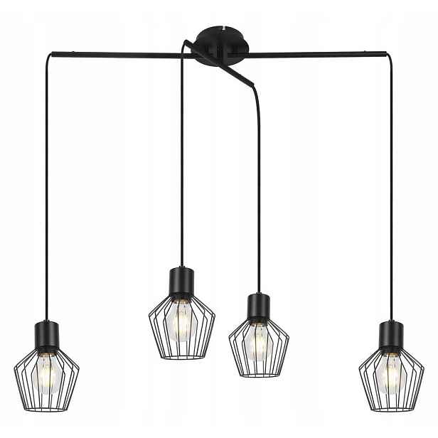 Černá závěsná lampa Belano industriální nad jídelní stůl Rabalux