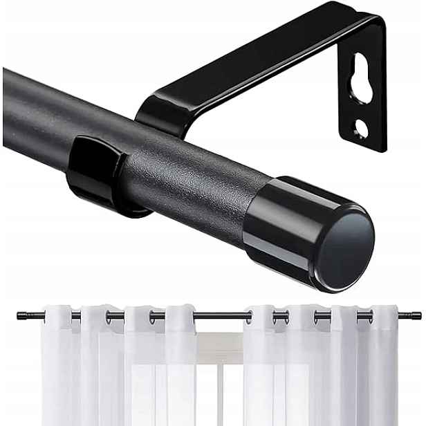 Garnýž 238-340 CM Z Nerezové Oceli 16 MM Nastavitelný Do Ložnice, Černý